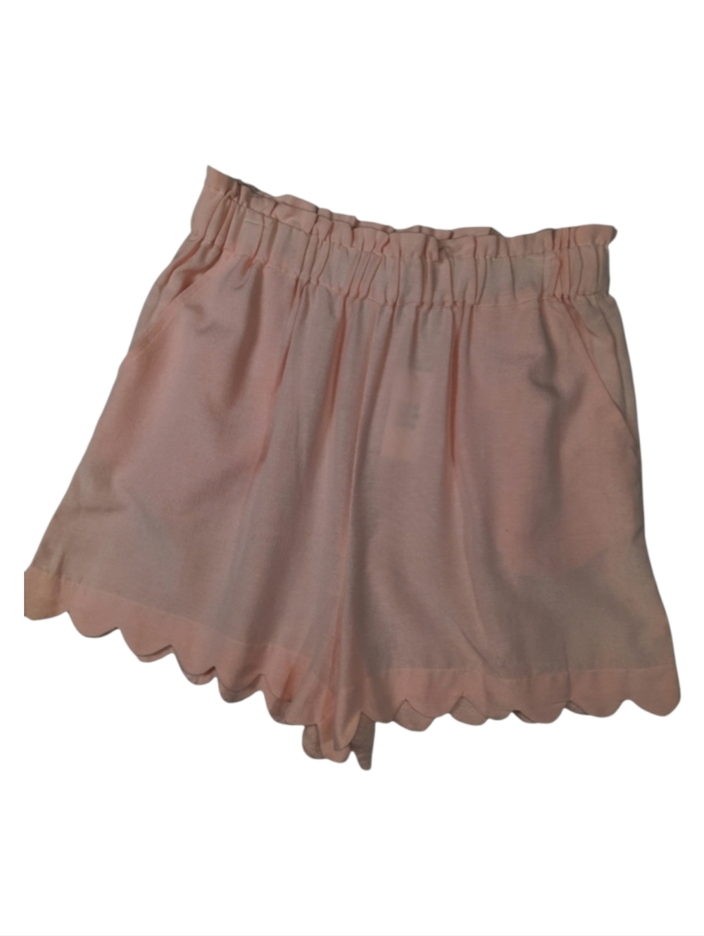 Macy's Pink Linen Blend Scallop Hem Shorts NWT SZ L